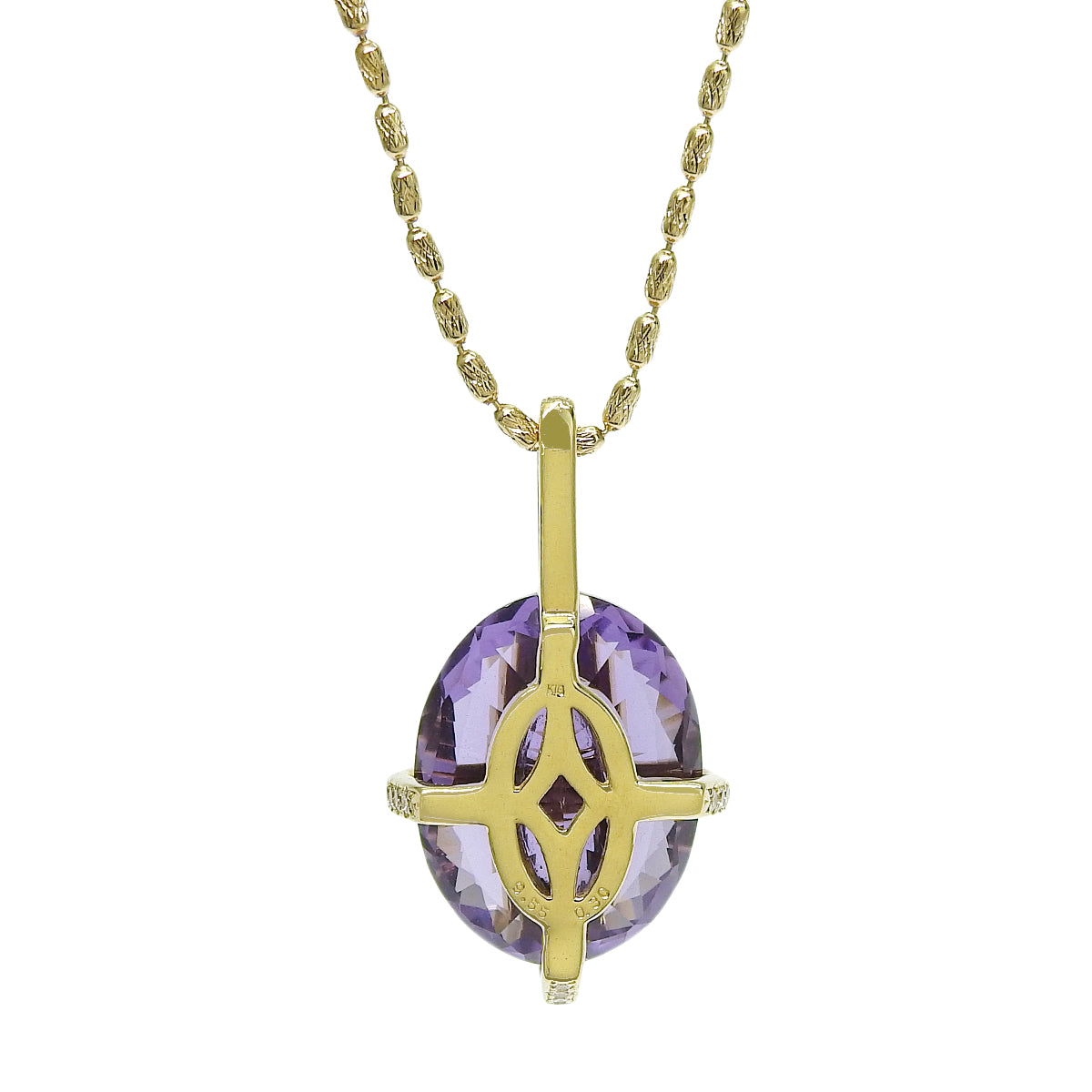 Amethyst and Diamond Necklace, AM9.55/D0.30, 18K Yellow Gold