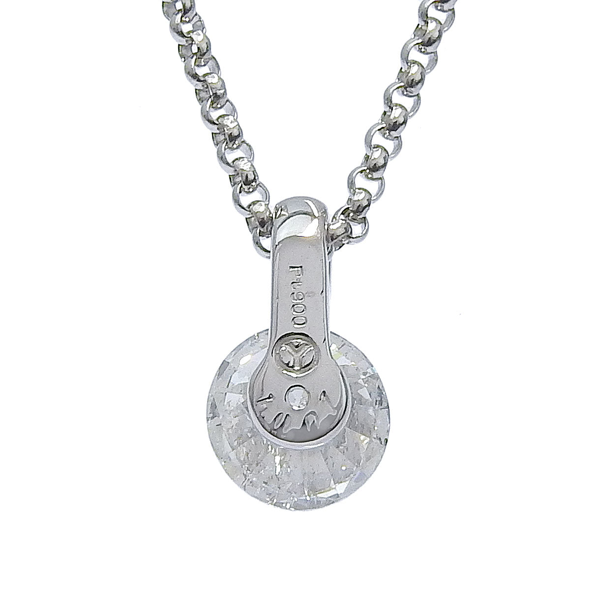 Single-diamond necklace, 1.001 carats, platinum (Pt850 and Pt900)