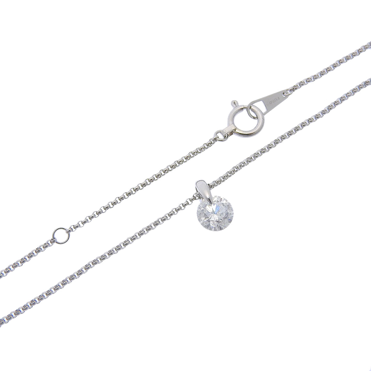 Single-diamond necklace, 1.001 carats, platinum (Pt850 and Pt900)