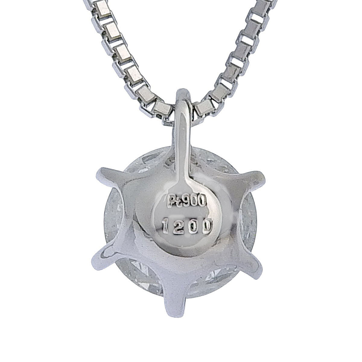 Single-diamond necklace, 1.200 carats, platinum (Pt850, Pt900)