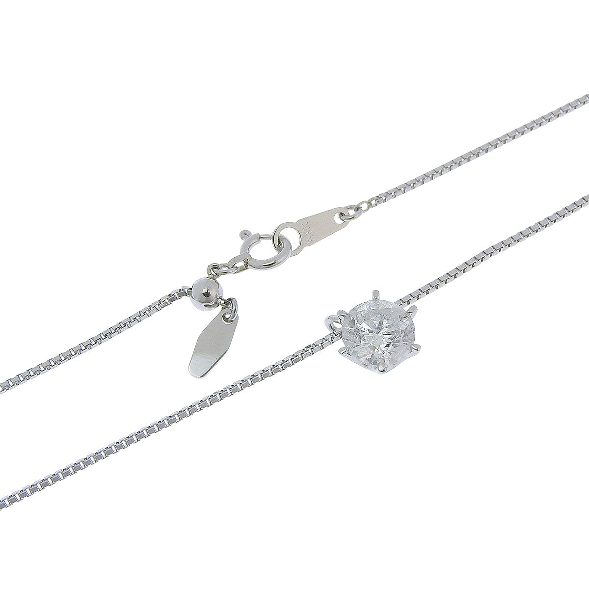 Single-diamond necklace, 1.200 carats, platinum (Pt850, Pt900)