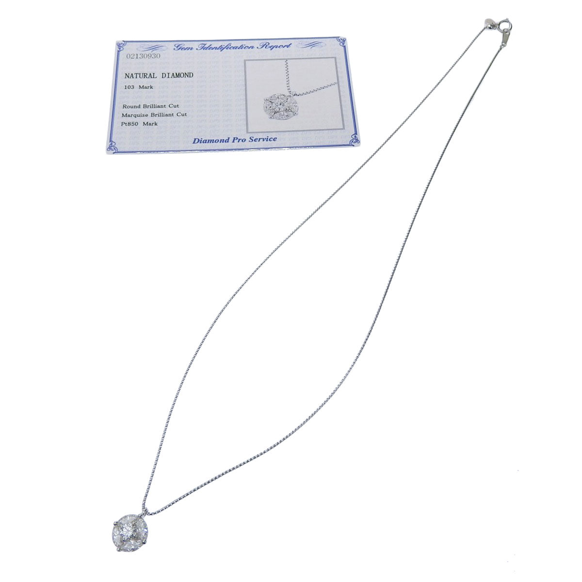 Diamond Necklace, 1.03 carats, Platinum (Pt850)