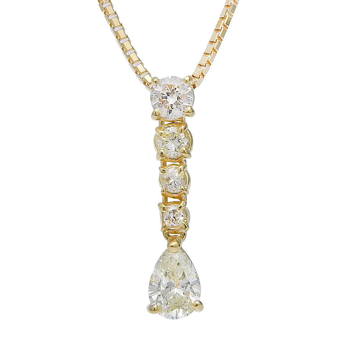 Line Diamond Necklace D0.55 Yellow Gold K18YG