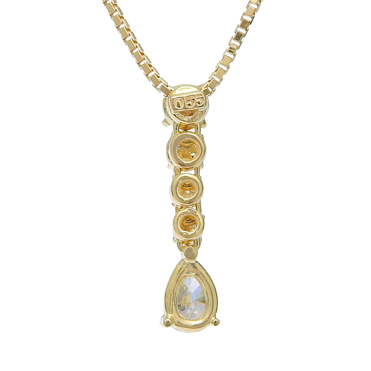 Line Diamond Necklace D0.55 Yellow Gold K18YG