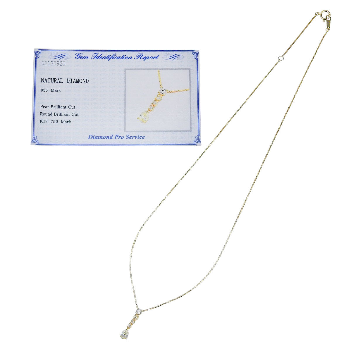 ラインダイヤネックレス D0.55 イエローゴールド K18YG