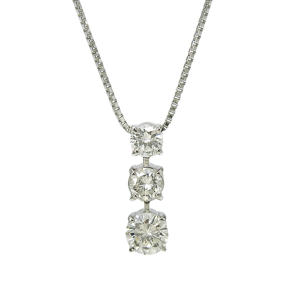 Trilogy Diamond Necklace, 1.04 carats, Platinum (Pt900, Pt850)