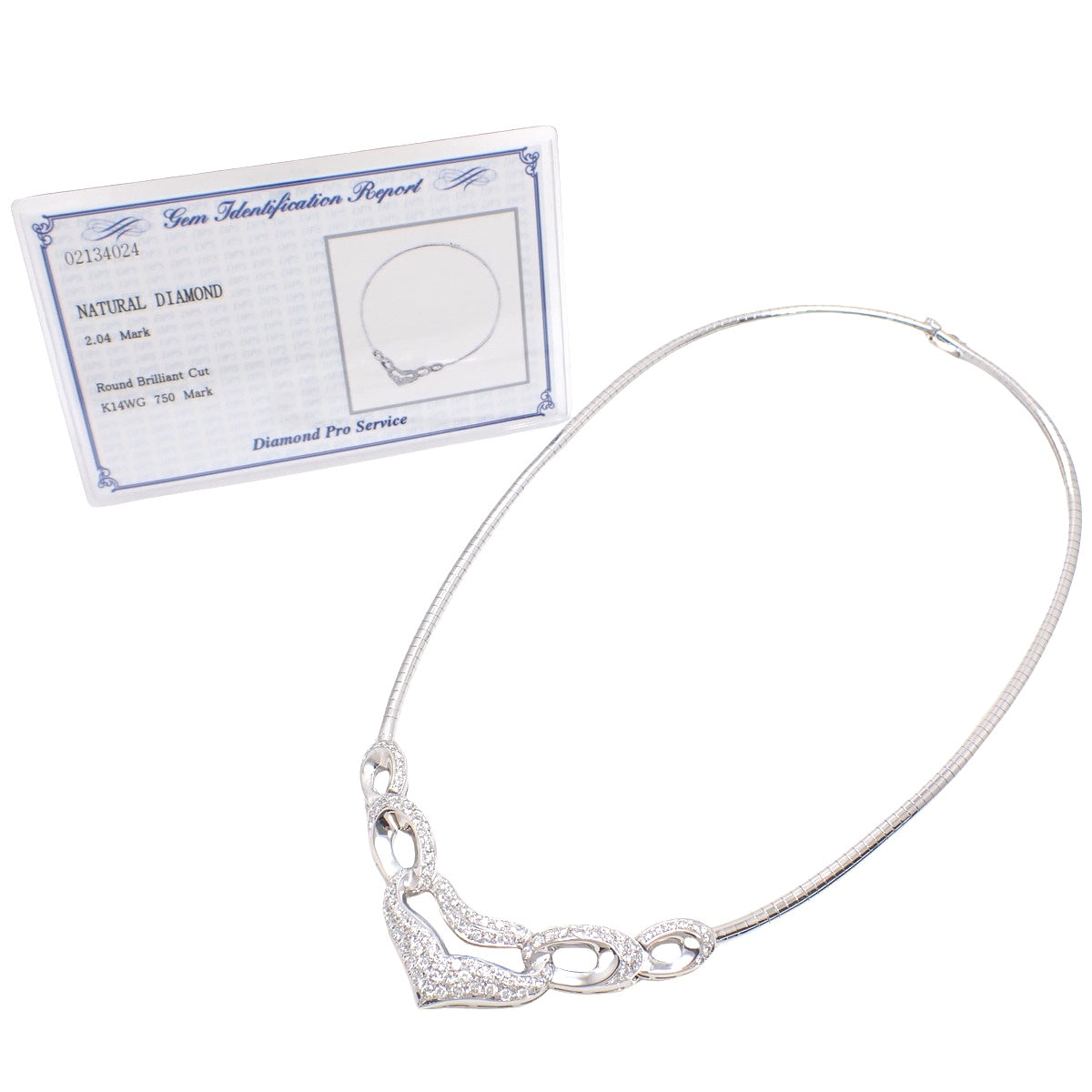 Diamond Necklace, 2.04 carats, 14K White Gold