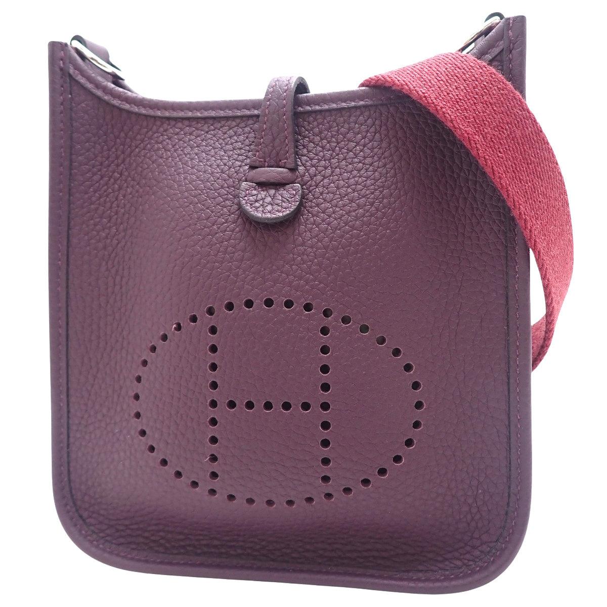 Evelyn Amazon TPM Evelyn Taurillon Clemence Palladium Hardware Cassis/Rouge Grenat U Stamp