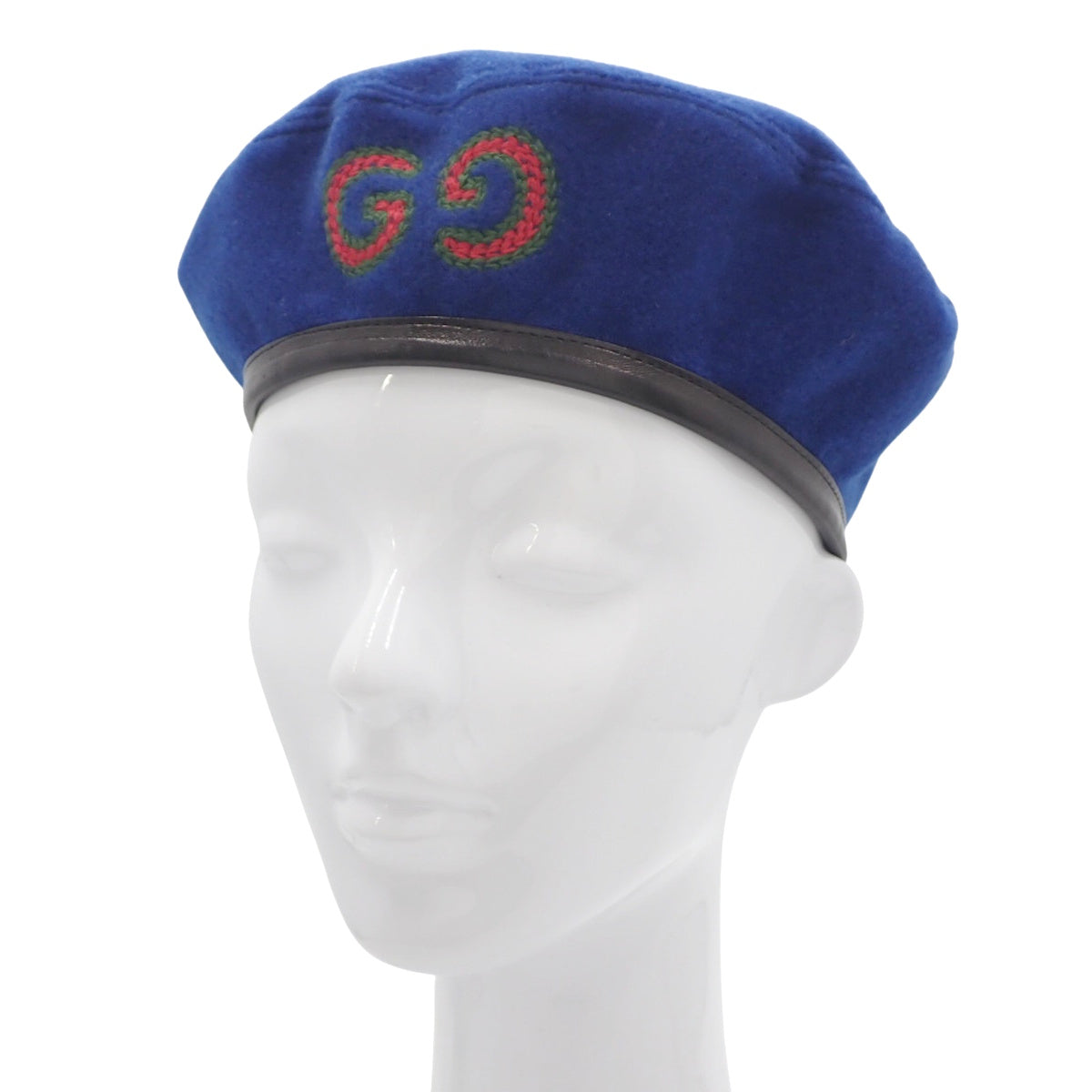 GG Beret Interlocking GS Polyester Acrylic Leather