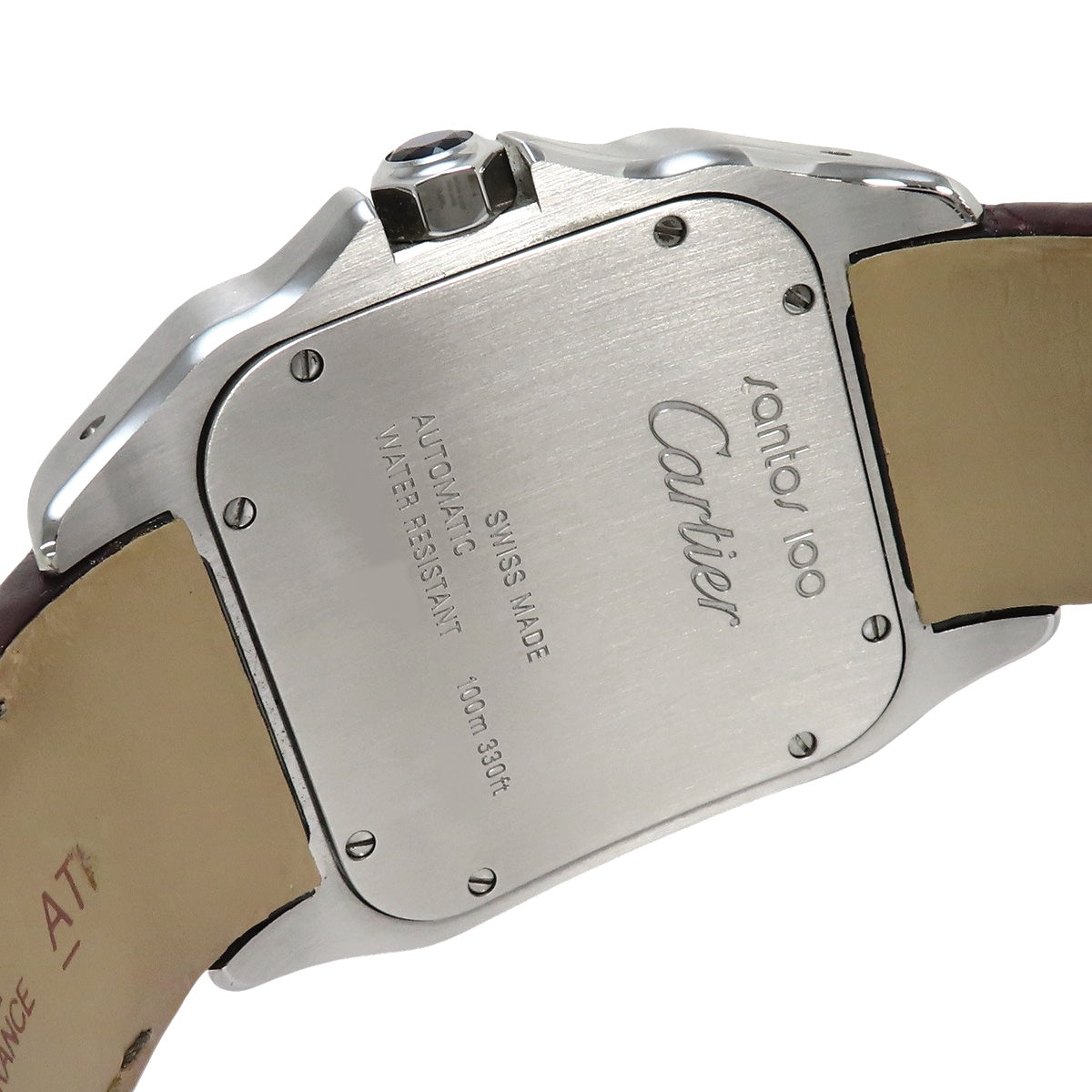 W20072X7 サントス100LM YG/SS/革 自動巻き シルバー