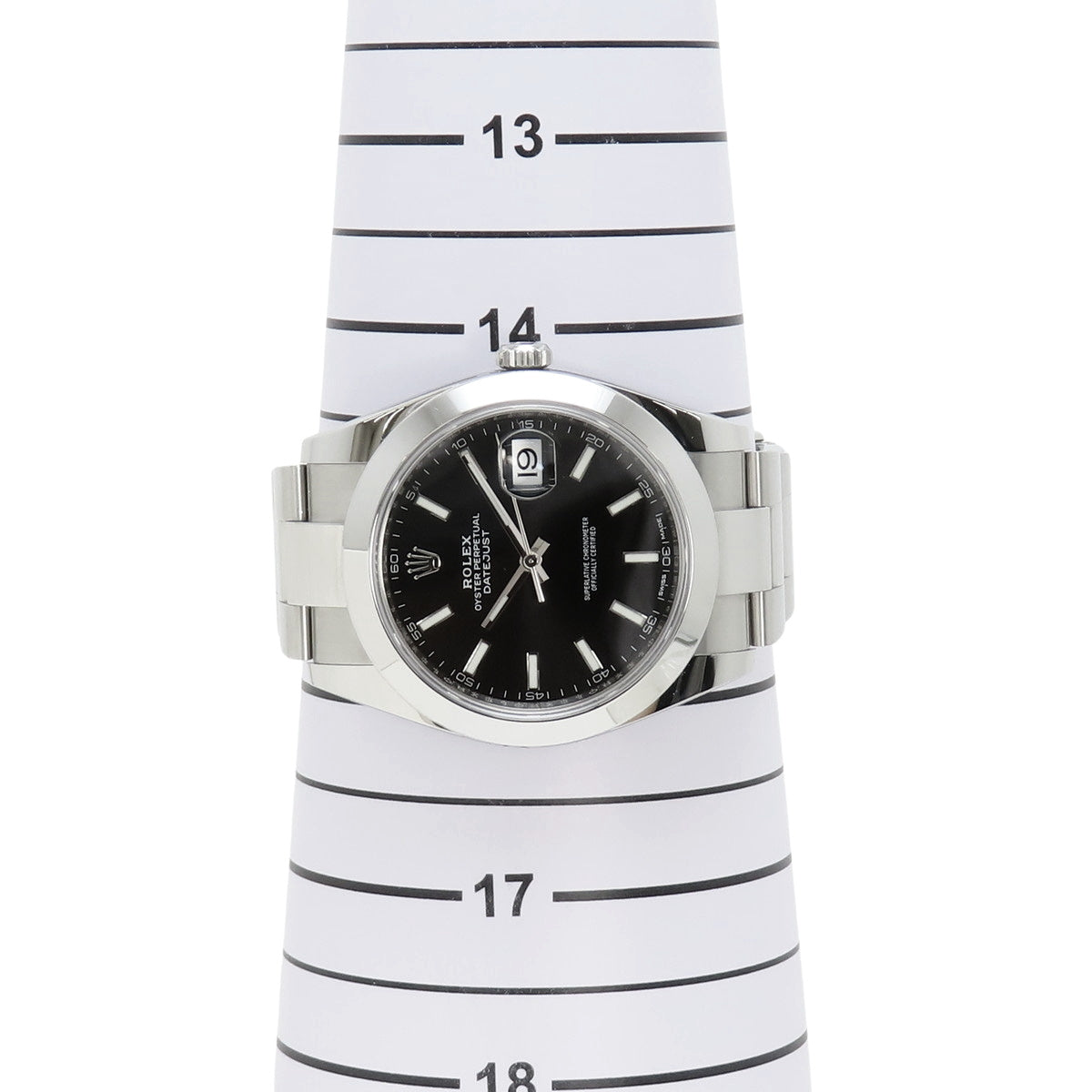 126300 Datejust 41 SS, random serial number, automatic winding, black dial.