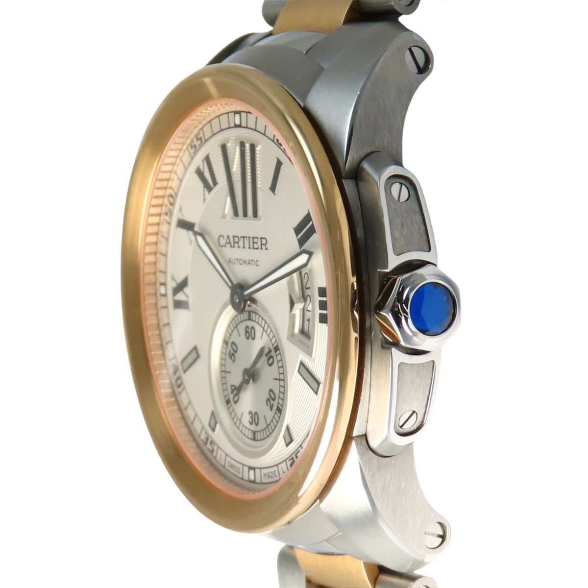 卡地亚卡利伯系列W7100036 PG/SS银色自动腕表