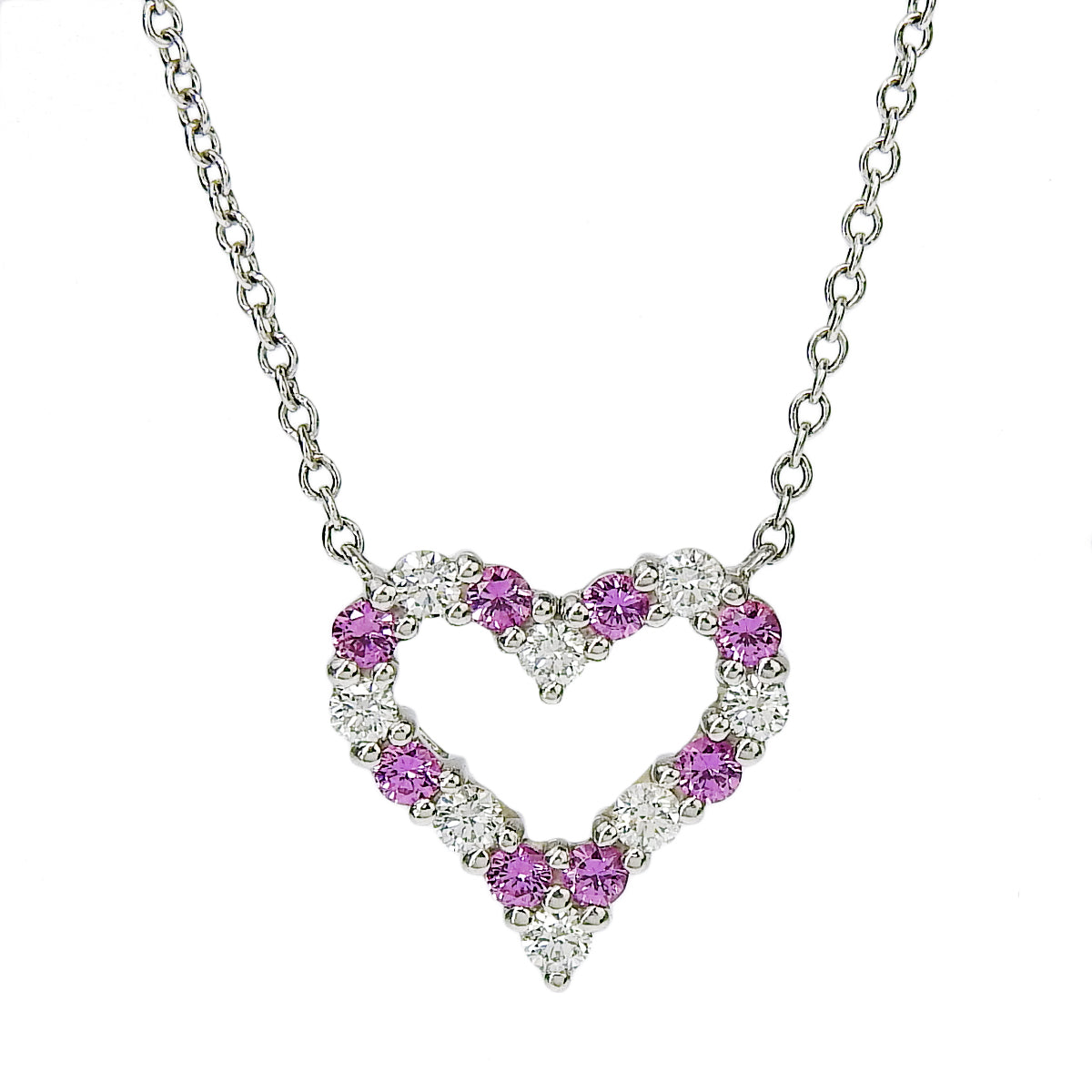 Sentimental Heart Pendant, Diamond/Sapphire, Pt950 Platinum, Accessory, Jewelry