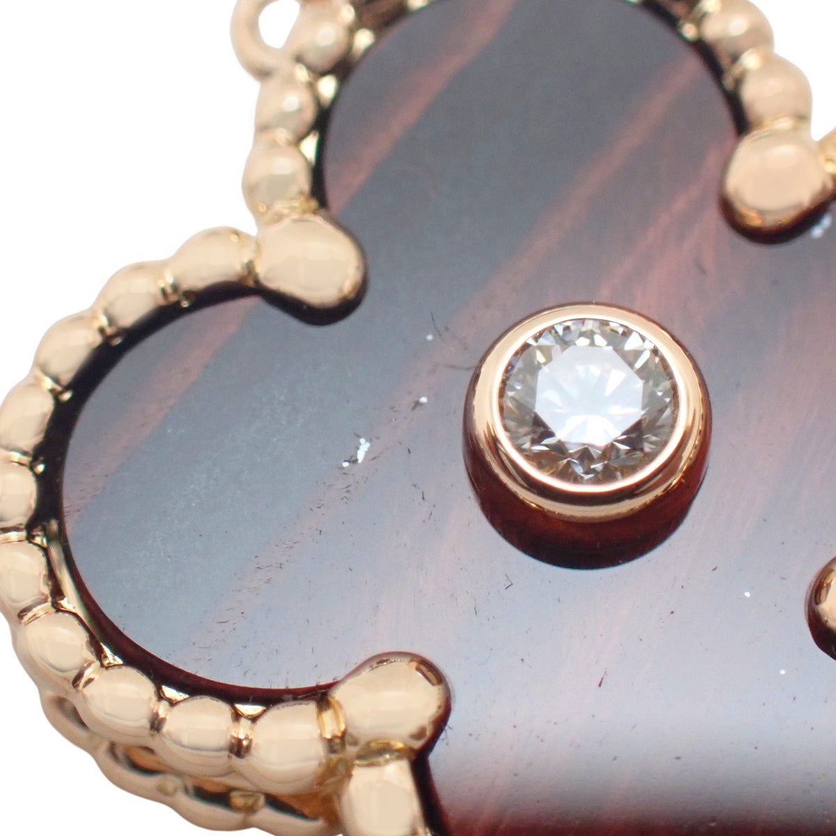 Vintage Alhambra Pendant, Diamond/Bullseye, Pink Gold (K18PG), 1PD, 2017 Holiday Limited Edition.