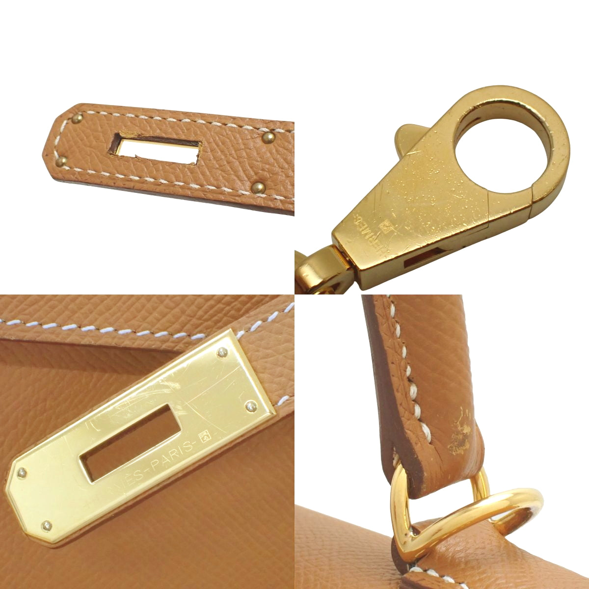 Kelly 28 (Outside Stitching) Veau Epsom Gold D Stamp