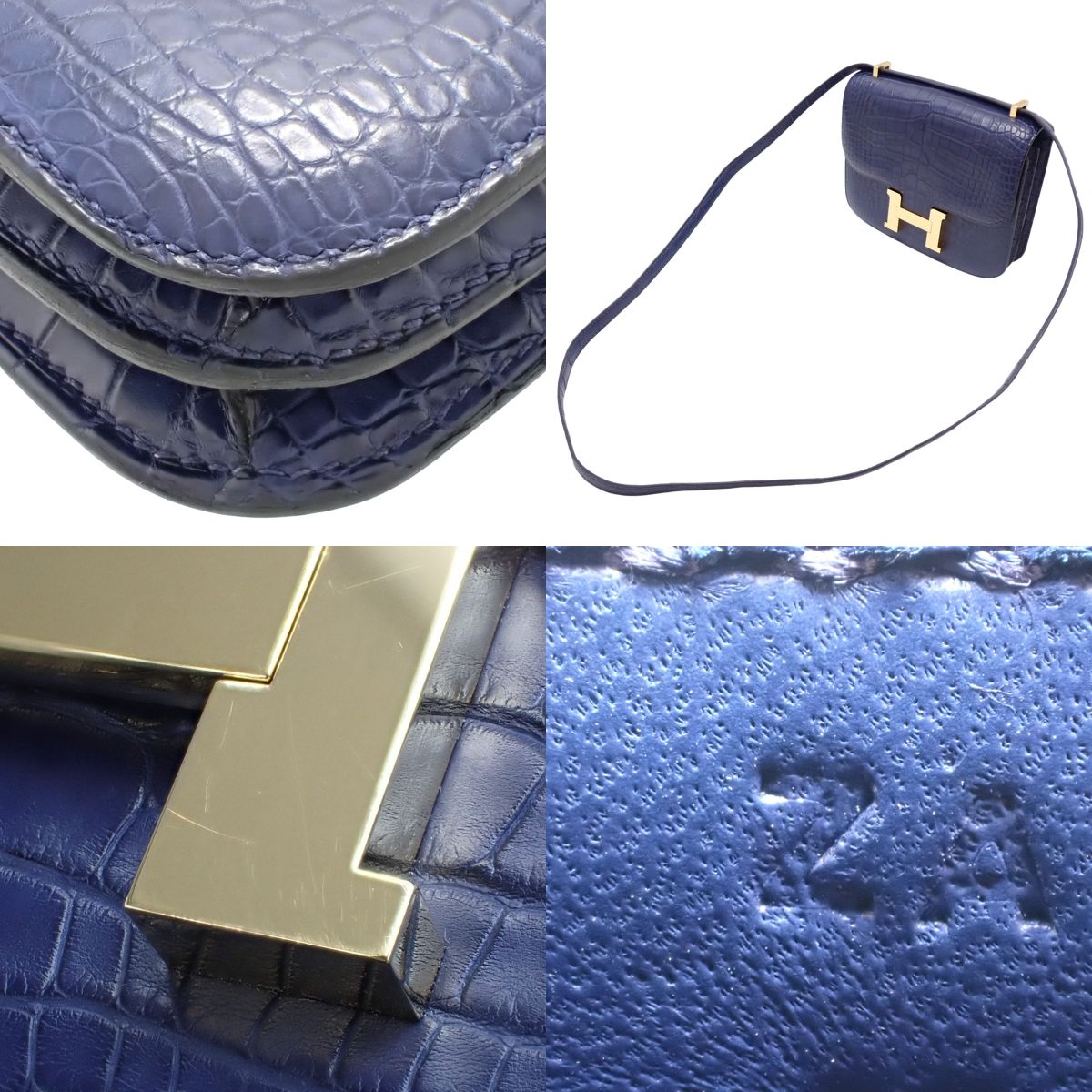 Constance Mini Constance 18 Alligator Matte Crocodile Blue Abyss Z Stamp