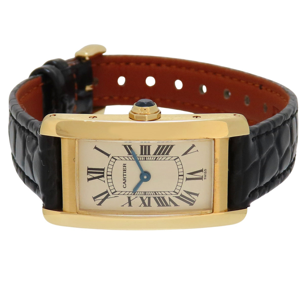 Tank Américaine SM W2601556 YG/Leather Ivory Quartz Ladies