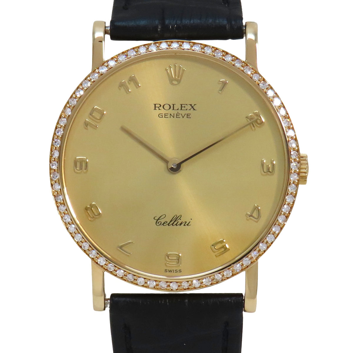 チェリーニ ダイヤベゼル 5114 K18YG X番 シャンパンゴールド 手巻き メンズ