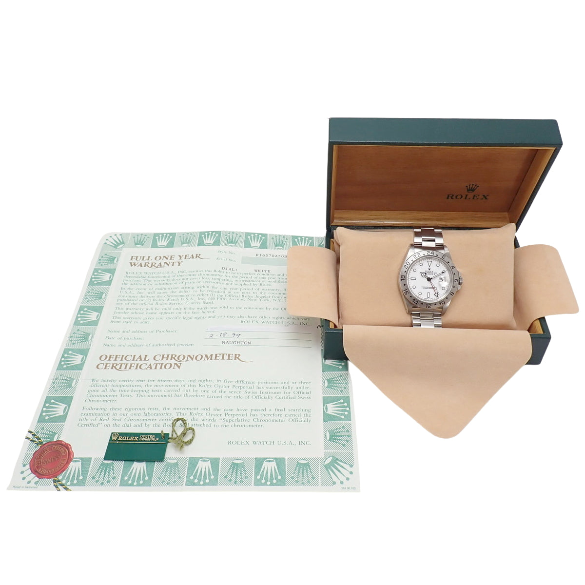 16570 探险家型II 不锈钢 U字头 自动上链 白色