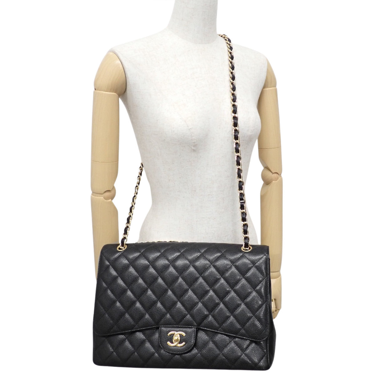 Matelasse, Coco Mark, Chain Shoulder, Caviar Skin, Black