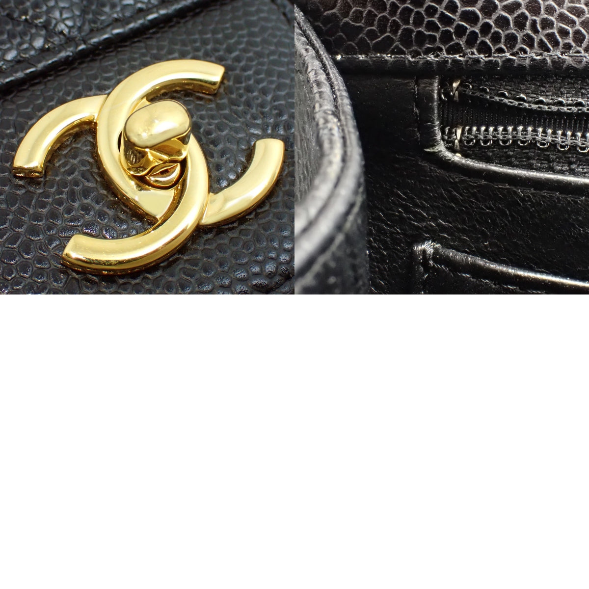 Matelasse, Coco Mark, Chain Shoulder, Caviar Skin, Black