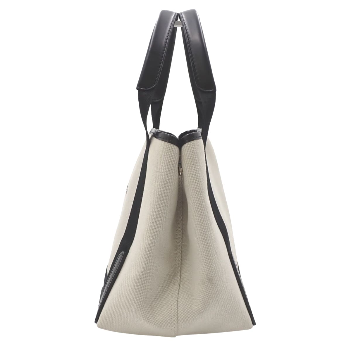 NAVY CABAS S Navy Cabas Cotton Canvas Calfskin Natural/Black 339933