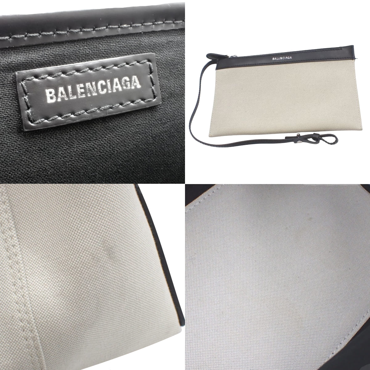 NAVY CABAS S ネイビーカバス コットンキャンバス カーフ Natural/Black 339933