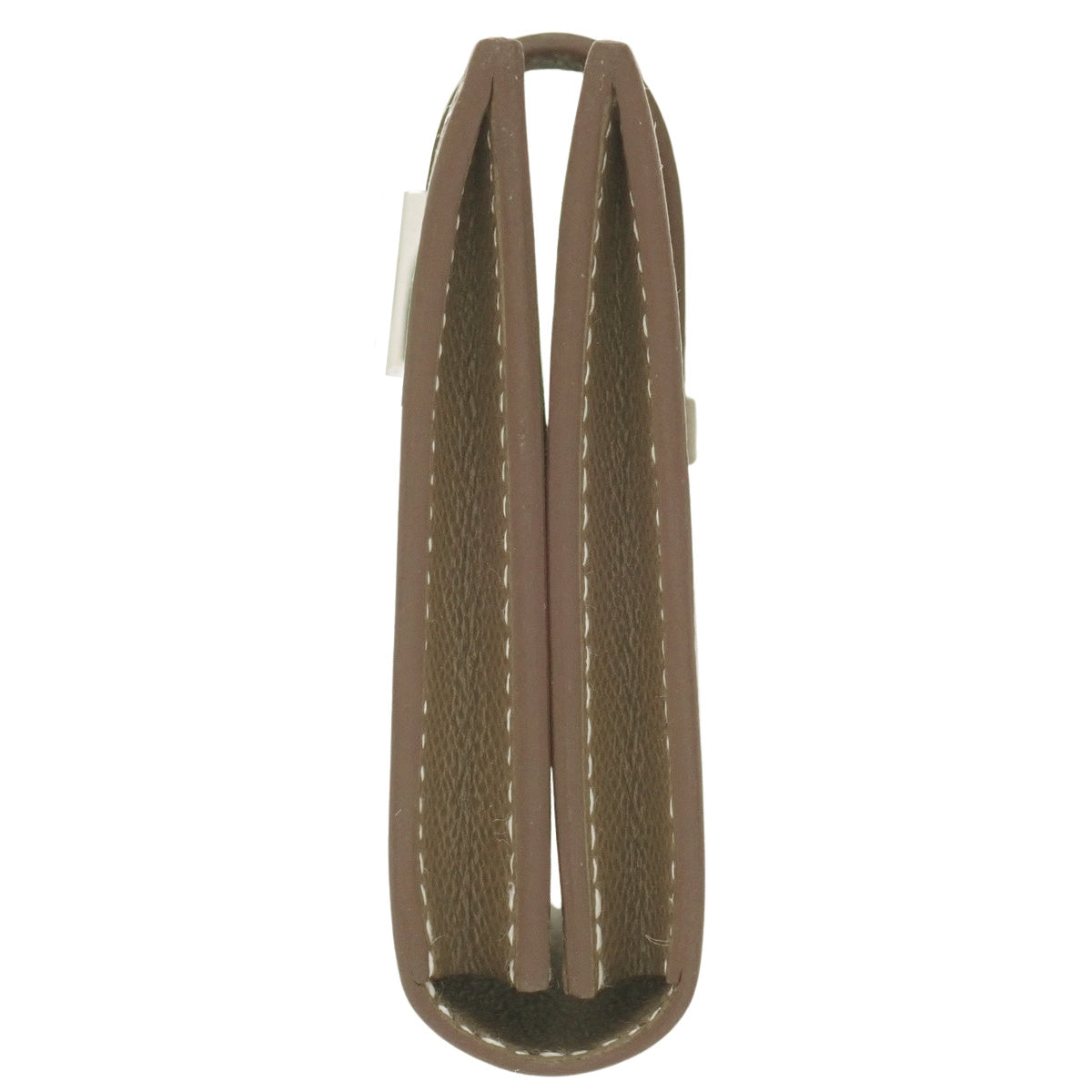 Bearn Mini Card Case, Palladium Hardware, Veau Madame Etoupe/Etoupe, B Stamp