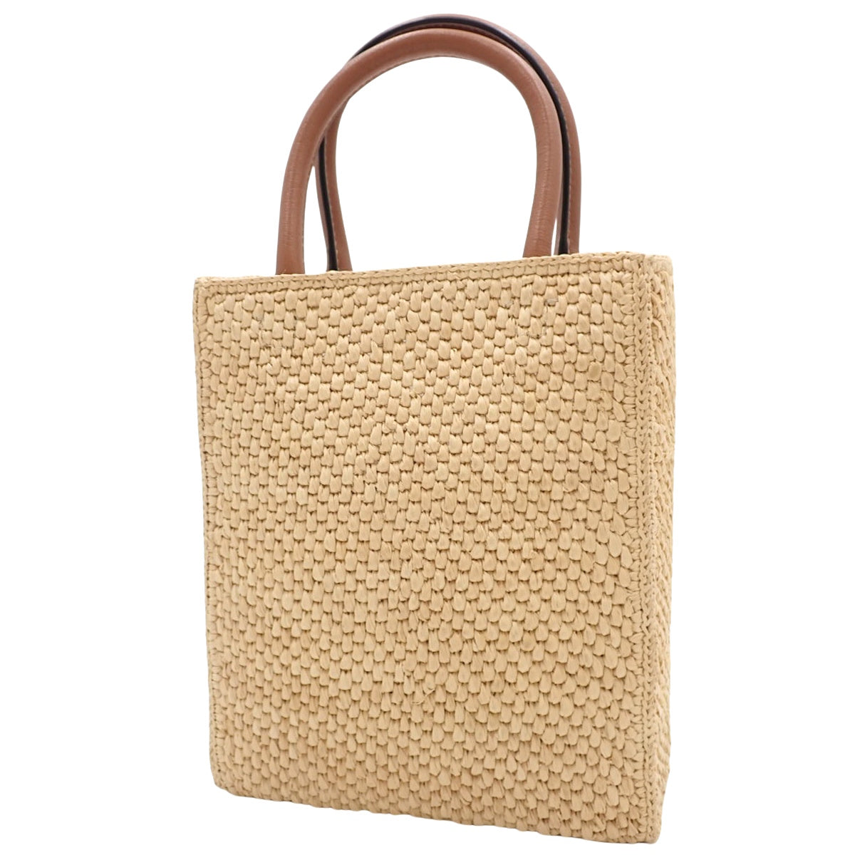 标准 A5 拉菲草和皮革手提包