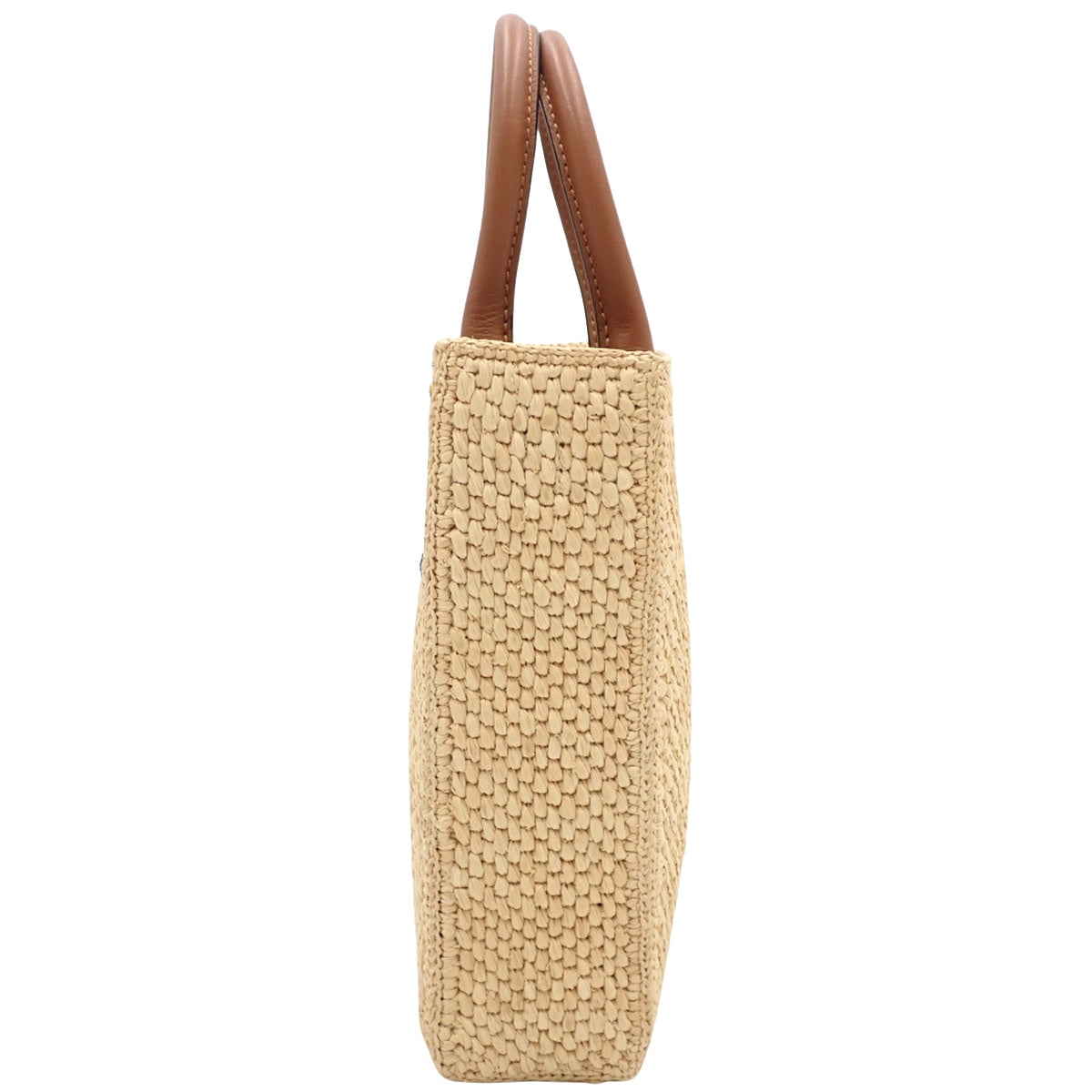 标准 A5 拉菲草和皮革手提包