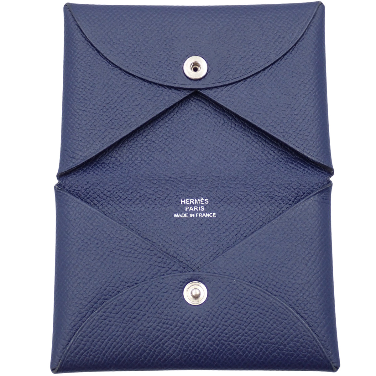 Calvi Epsom leather bag in palladium hardware, blue navy with T stamp