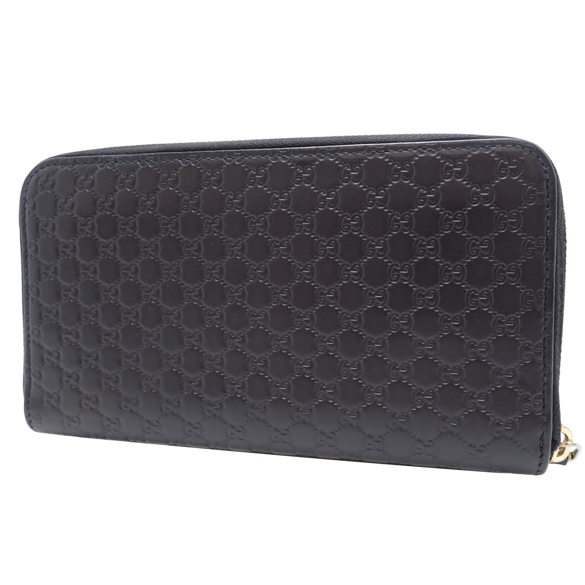 Gucci Microguccissima拉链长款钱包,Gucci Sima皮革,黑色,449391