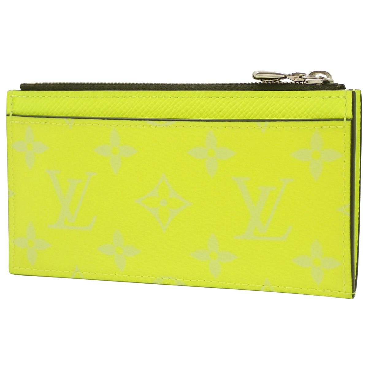 Tigrama Coin Card Holder, Taiga Leather, Monogram Canvas, Yellow, M30320