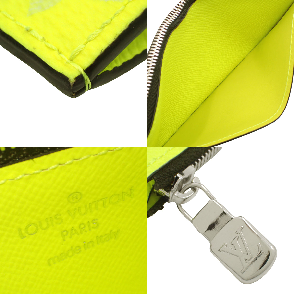 Tigrama Coin Card Holder, Taiga Leather, Monogram Canvas, Yellow, M30320