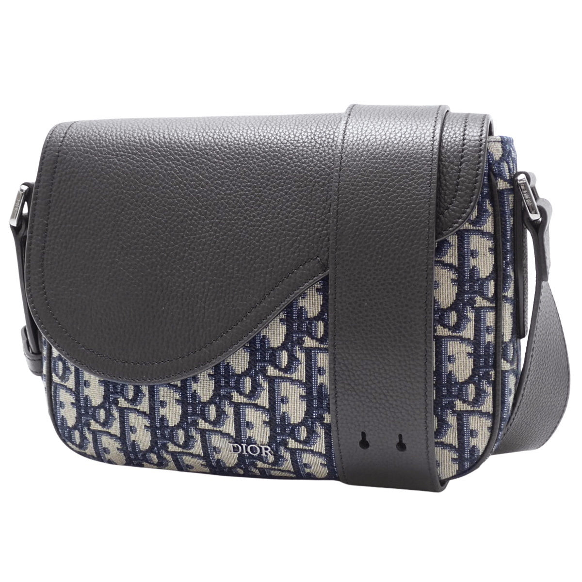 Trotter Oblique Saddle Bag in Canvas and Leather