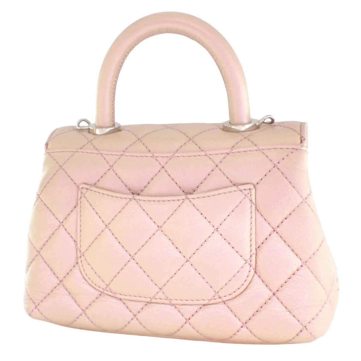 Matelasse Coco Handle 19 XXS Shoulder Bag, Caviar Skin, Pink, AS2215