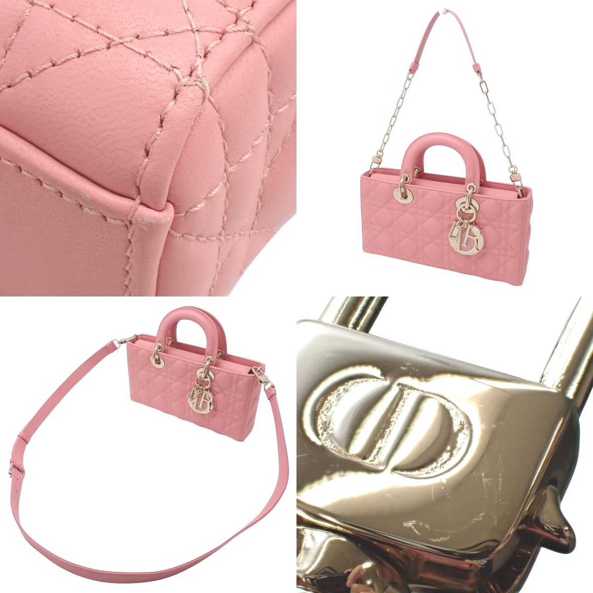 Cannage Lady D-Joy Medium Bag in Lambskin