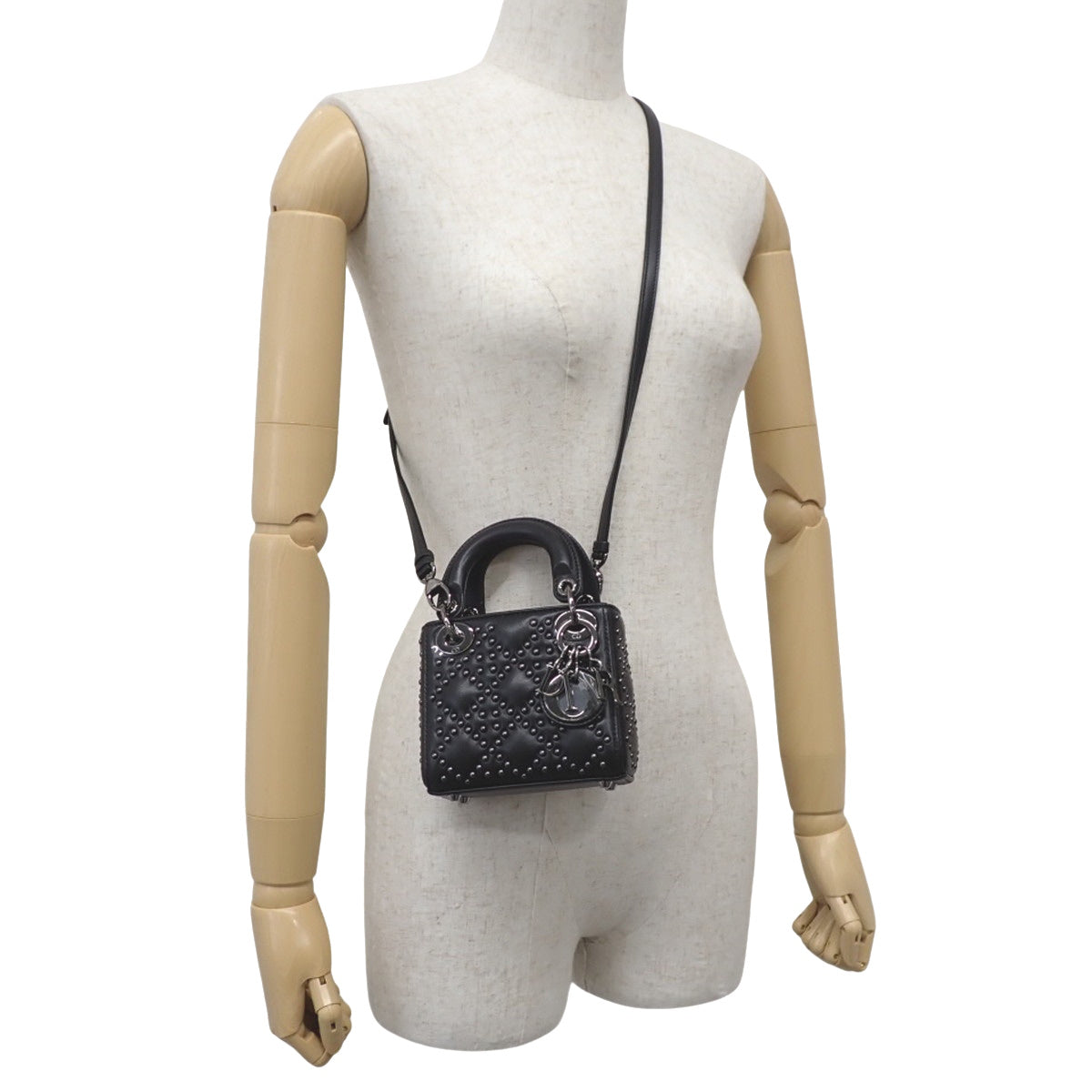 Lady Dior レディディオール バッグ ミニ スタッズ ラムスキン