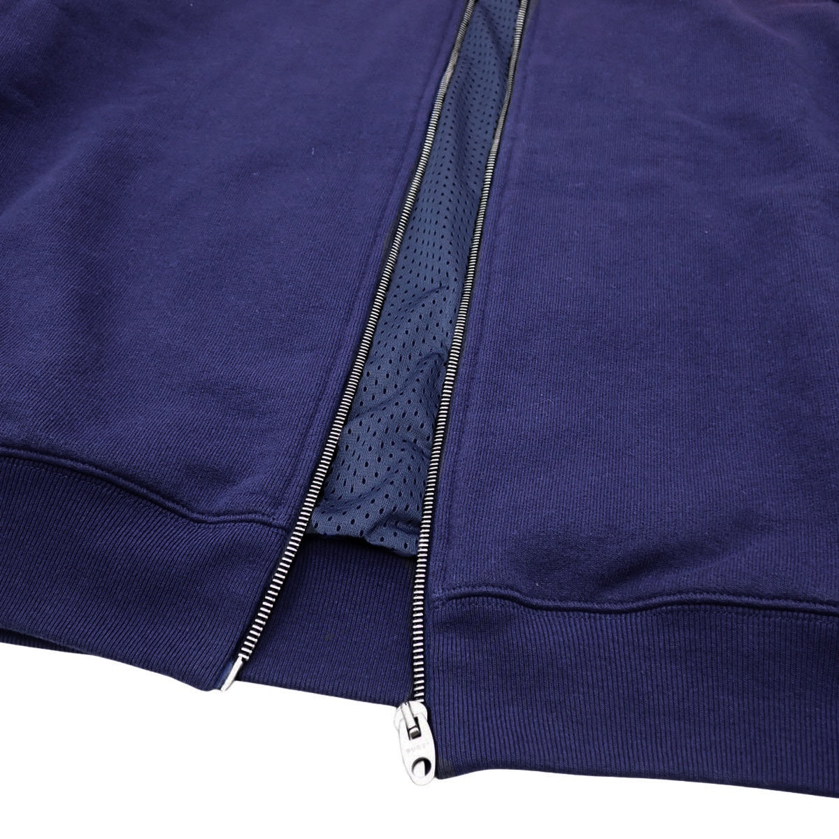 The North Face collaboration zip-up hoodie, size L, red and blue