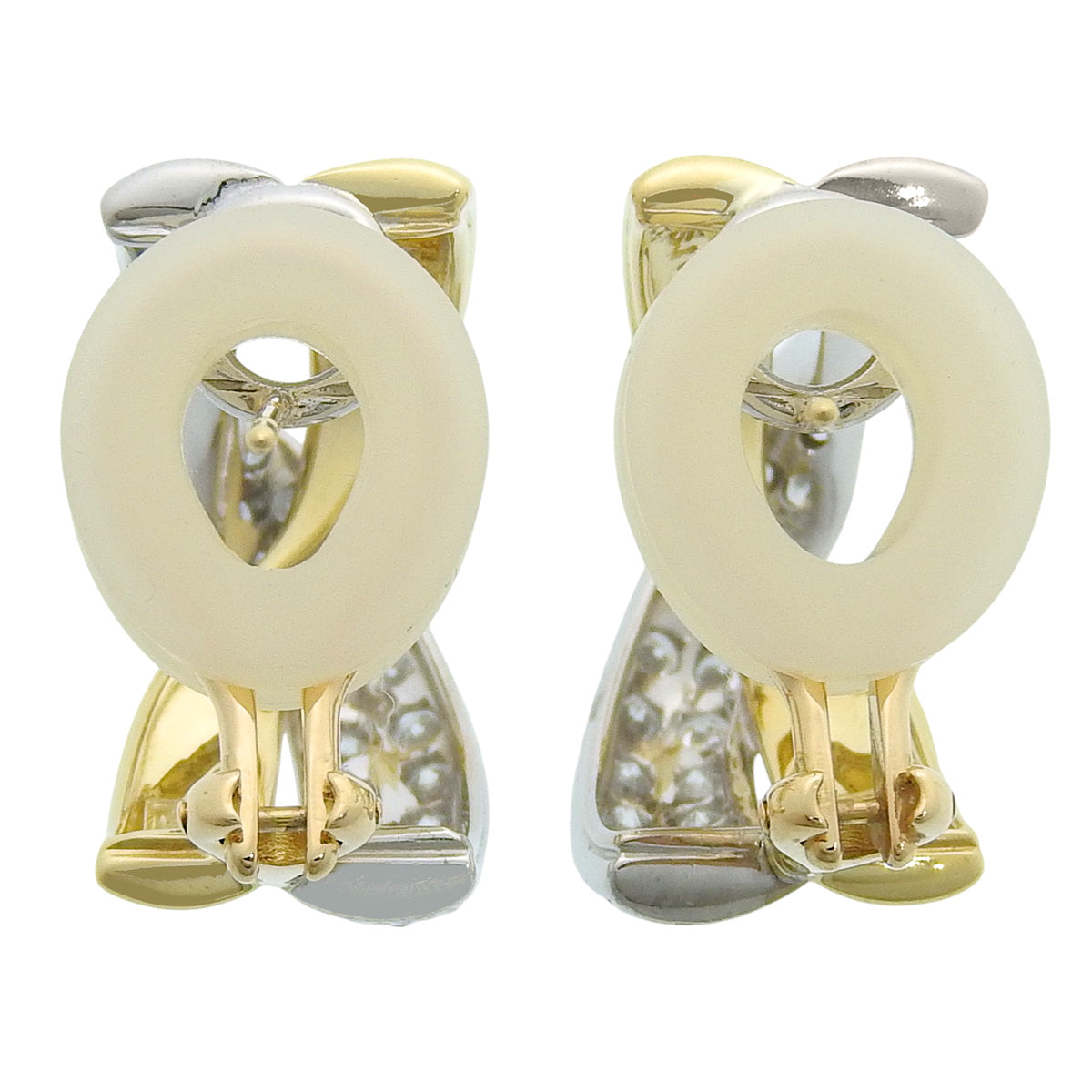 Cross Diamond Earrings D0.51/D0.51 K18 White Gold WG K18 Yellow Gold YG