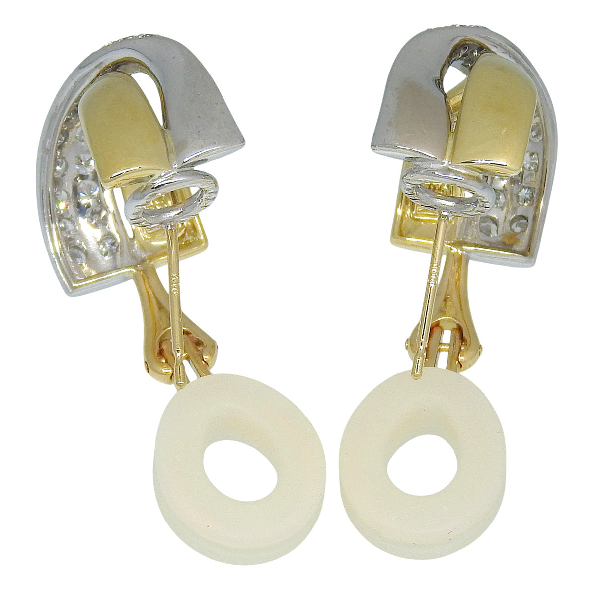 Cross Diamond Earrings D0.51/D0.51 K18 White Gold WG K18 Yellow Gold YG