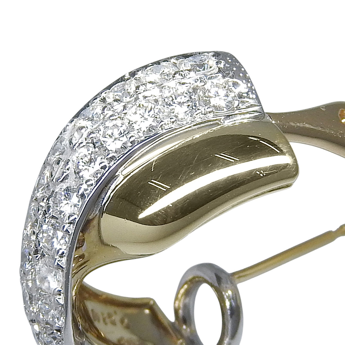 Cross Diamond Earrings D0.51/D0.51 K18 White Gold WG K18 Yellow Gold YG