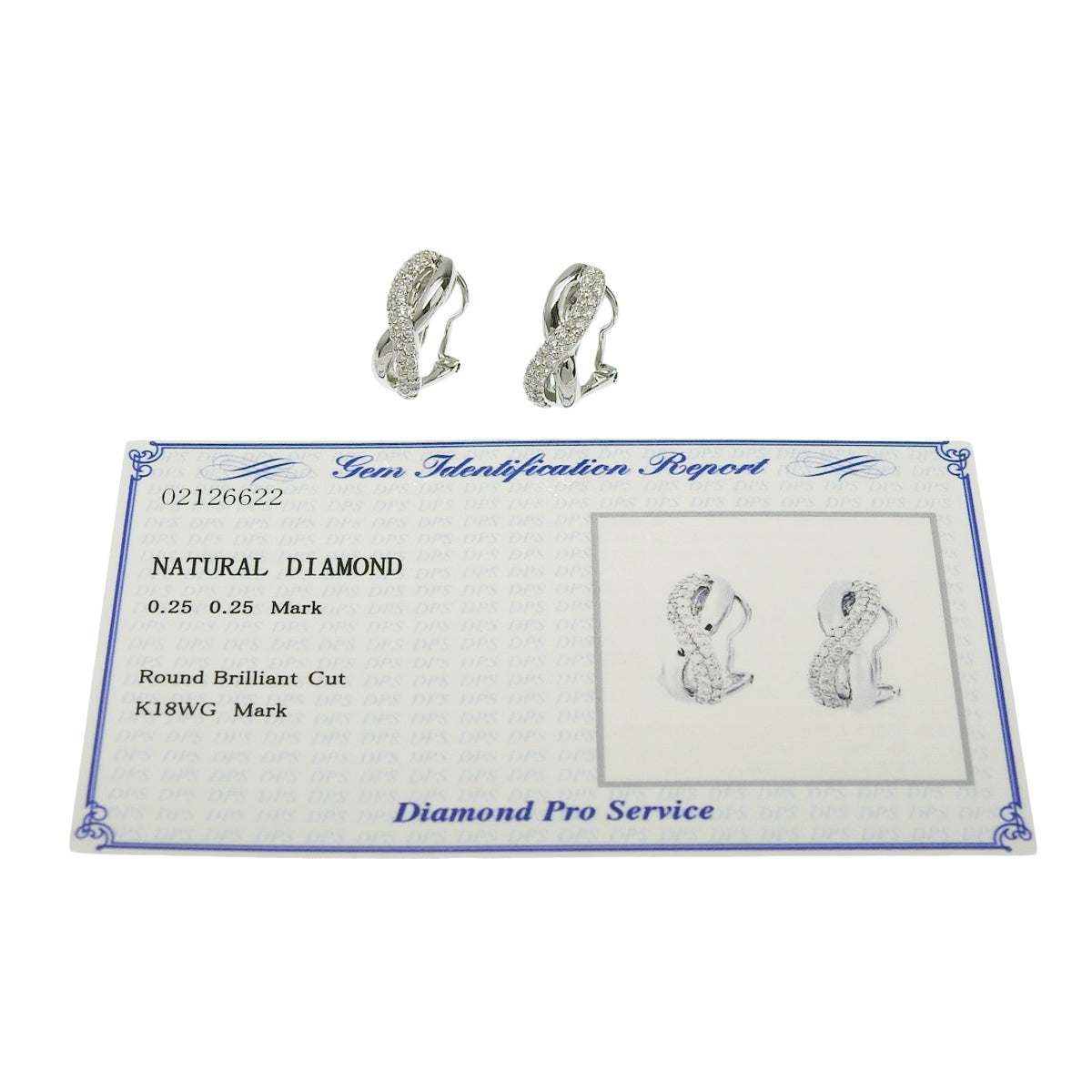 Infinity Diamond Earrings D0.25, 0.25 White Gold K18WG