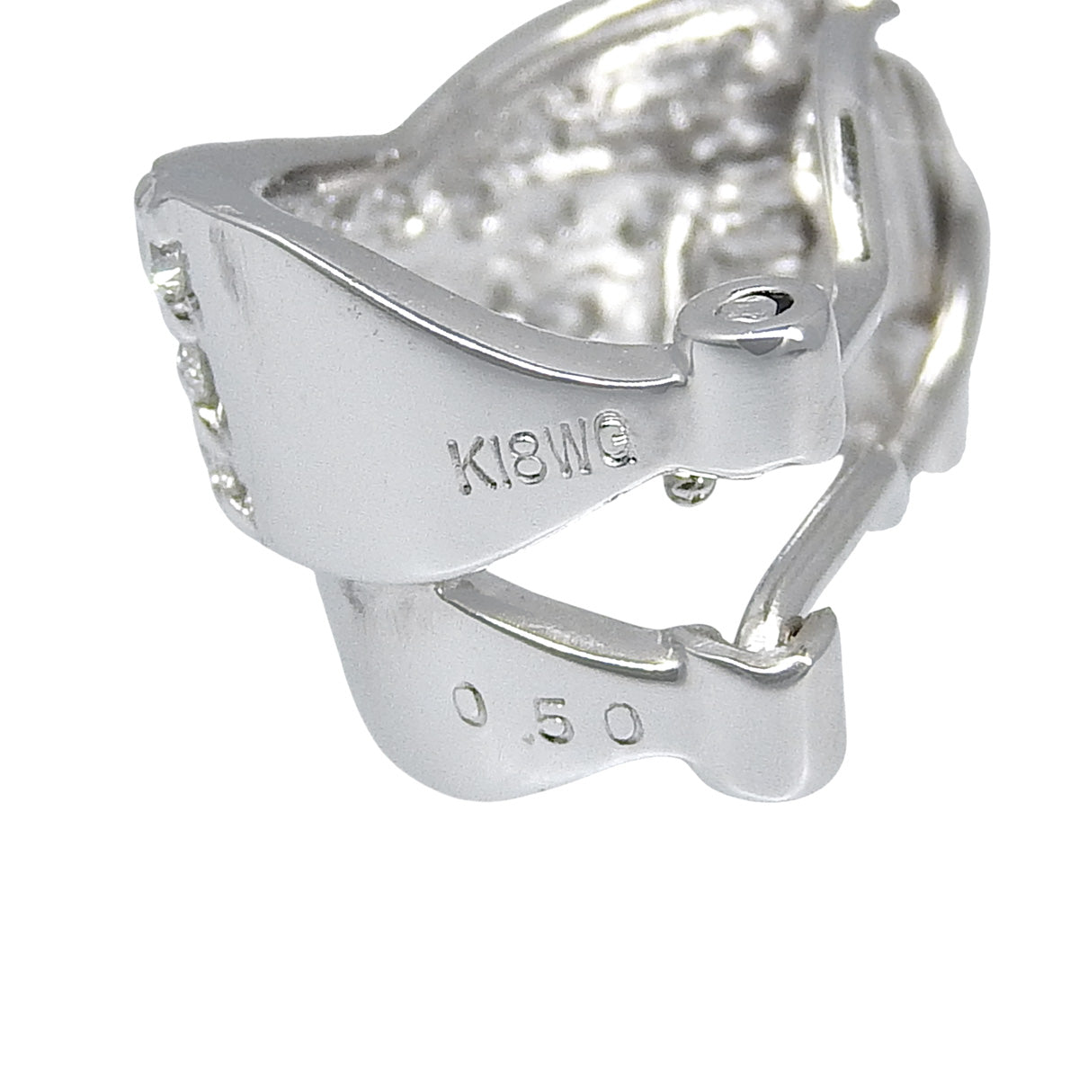 交叉钻石耳环 D0.50/D0.50 K18 白金 WG