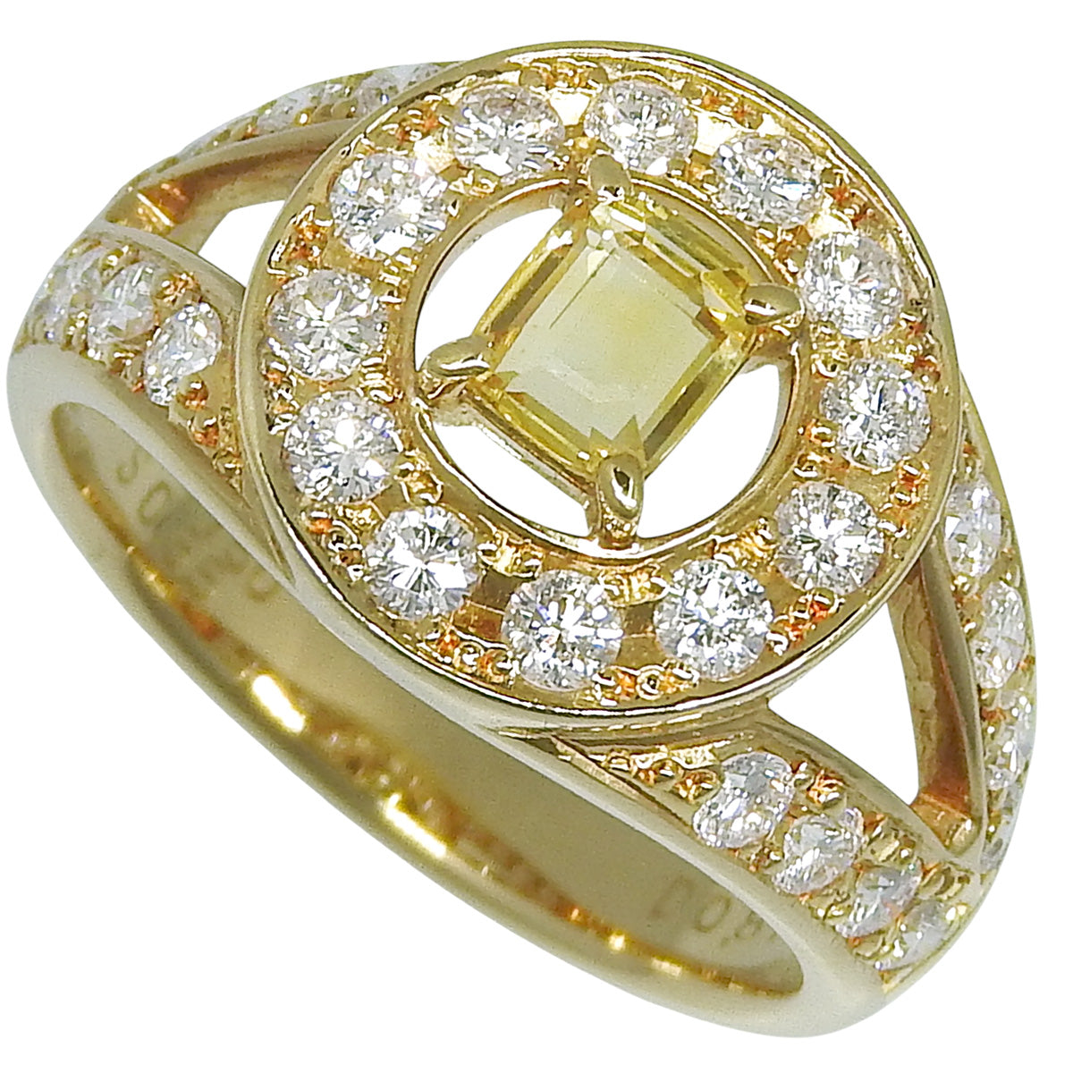 Yellow Sapphire and Diamond Ring, YS 0.55ct / D 0.87ct, 18K Yellow Gold (YG)