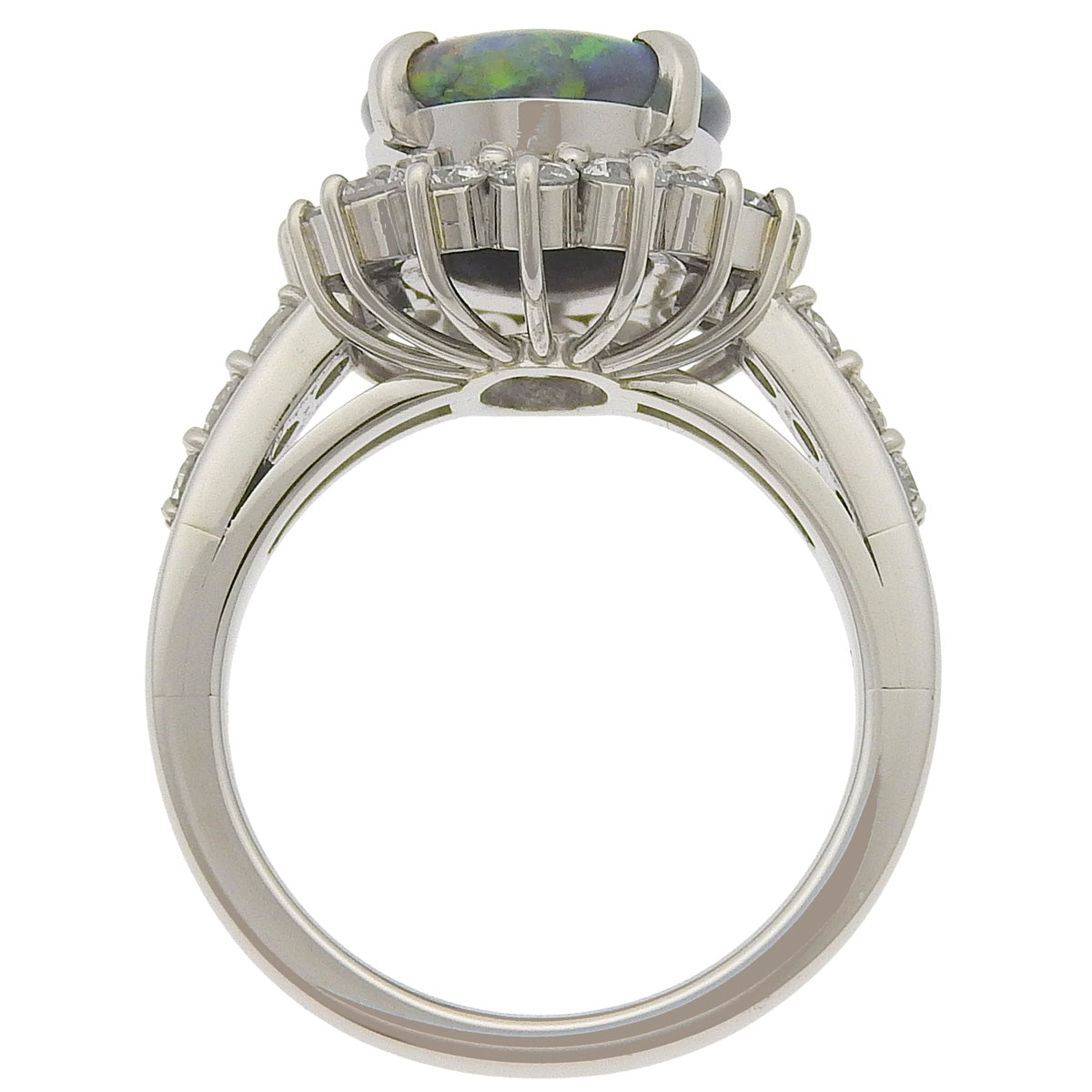 ブラックオパール ダイヤモンド リング BLOP2.69/D11.26 Pt900プラチナ アクセサリー ジュエリー