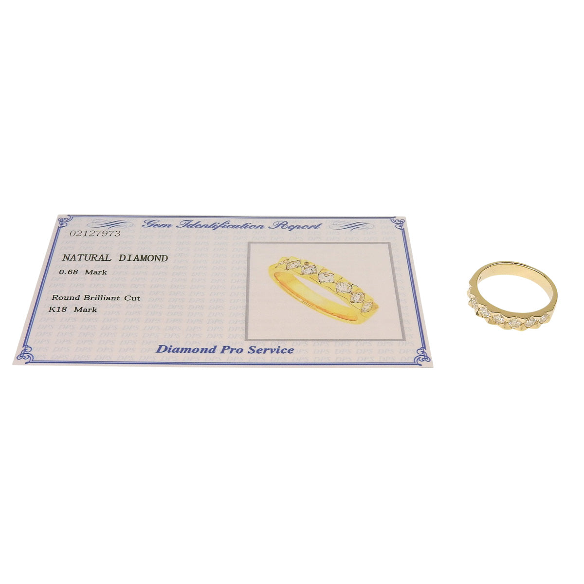 Diamond Ring, Diamond D0.68, K18 Yellow Gold, YG, 7PD