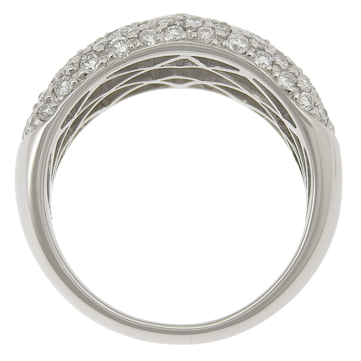 Diamond ring, 2.09 carats, pave-set, platinum (Pt900).
