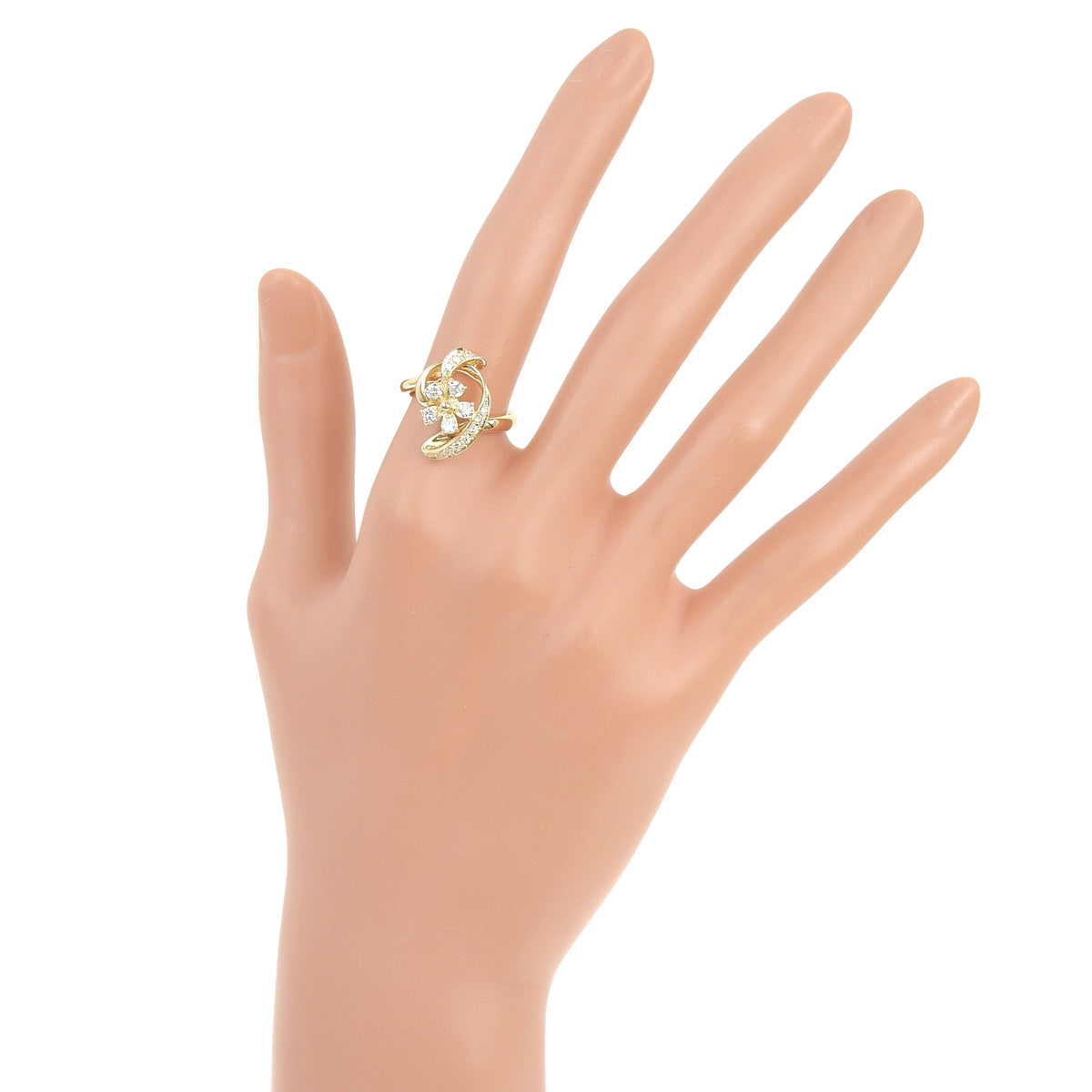 Diamond Flower Ring, 0.51 carats, 18K Yellow Gold (YG)