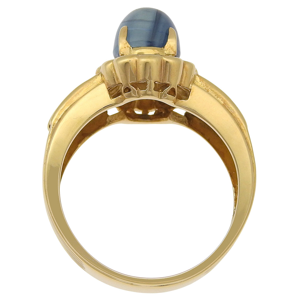 サファイア ダイヤモンド リング サファイア/ダイヤモンド S3.68/D1.26 K18 イエローゴールド YG